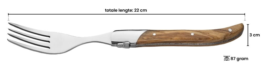 Blackwell Steak Cutlery Laguiole - Steak Knives & Forks - Olive Wood - 12 Pieces