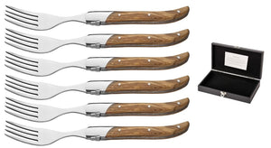 Blackwell Steak Forks Laguiole - Olive Wood - 6 Pieces