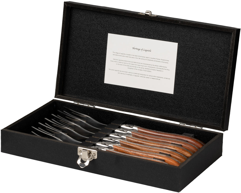Blackwell Steak Cutlery Laguiole - Steak Knives & Forks - Rosewood - 12 Pieces