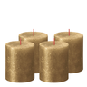 Bolsius Stem candle Shimmer Gold - 8 cm / ø 7 cm - 4 Pieces