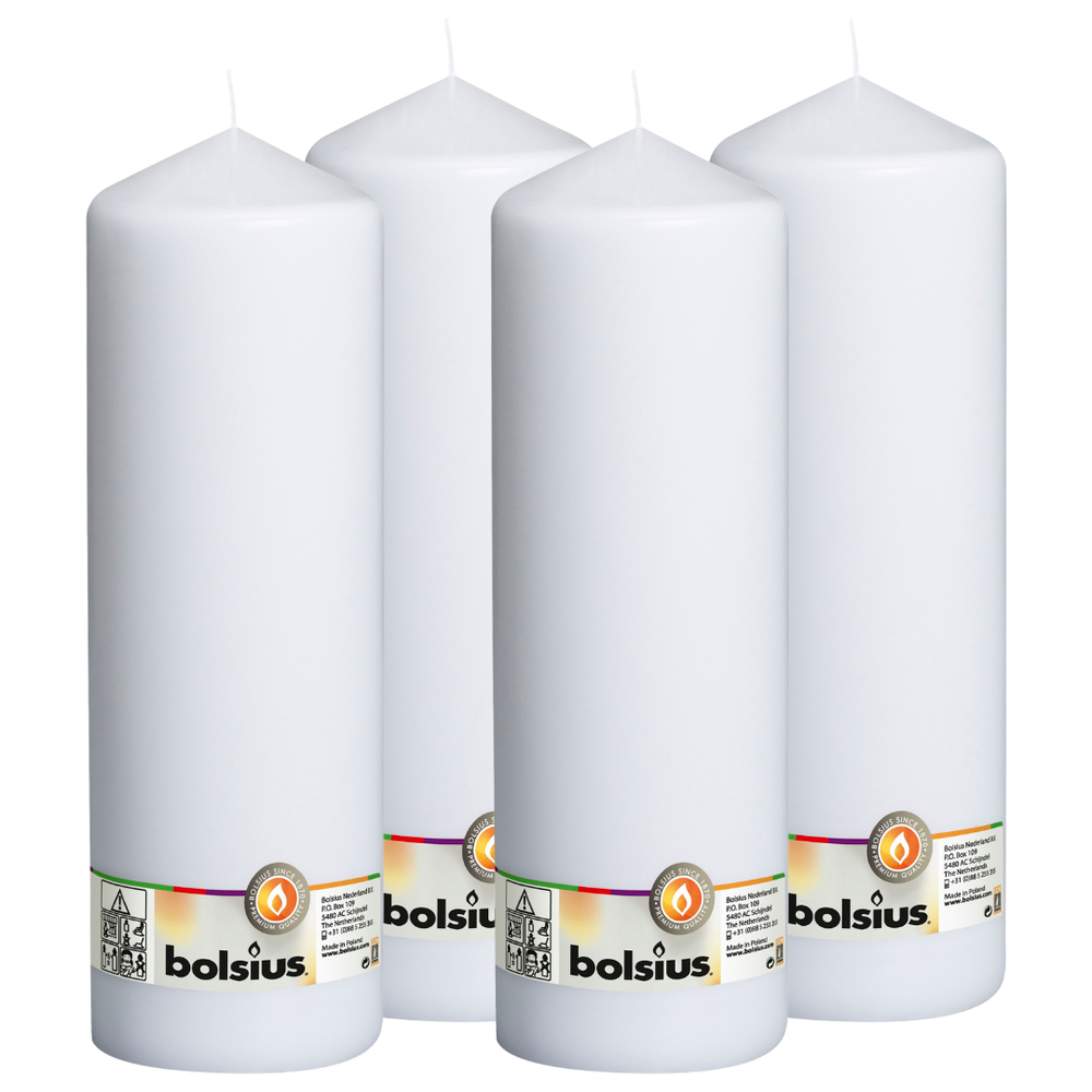 Bolsius Blunt Candle Cello XXL White - 30 cm / ø 10 cm - 4 Pieces