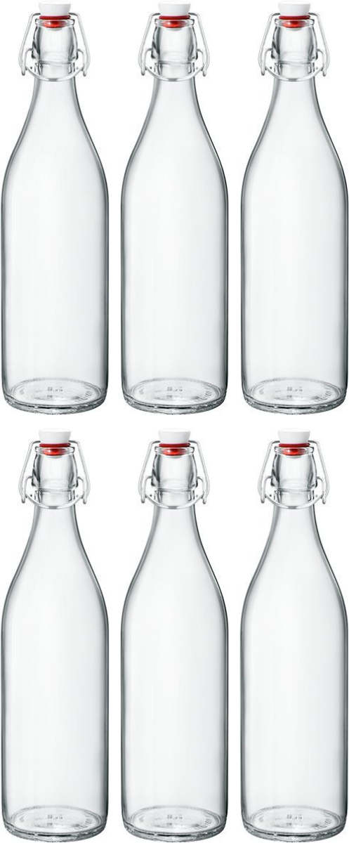 Bormioli Rocco Beverage bottles / Weck bottles Giara - Transparent - 1 liter - 6 pieces