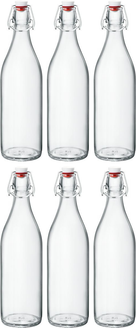 Bormioli Rocco Beverage bottles / Weck bottles Giara - Transparent - 1 liter - 6 pieces