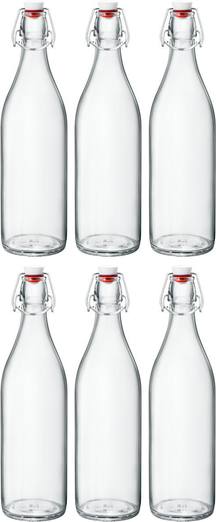 Bormioli Rocco Beverage bottles / Weck bottles Giara - Transparent - 1 liter - 6 pieces