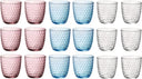 Bormioli Rocco Colored Water Glasses - Glass Set Slot - 18 pieces
