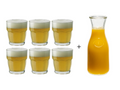 Bormioli Rocco Water Glasses Rock Bar 270 ml - 6 pieces + Cookinglife Carafe 1 Liter