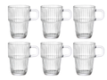 Bormioli Rocco Latte Macchiato Glasses - Irish Coffee Glasses - Coffee Cups with Handle - Stackable - Barshine 315 ml - 6 pieces