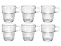 Bormioli Rocco Coffee Cups with Handle - Stackable - Barshine 185 ml - 6 pieces