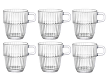 Bormioli Rocco Coffee Cups with Handle - Stackable - Barshine 185 ml - 6 pieces