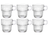 Bormioli Rocco Tea Glasses - Coffee Cups with Handle - Stackable - Barshine 250 ml - 6 pieces