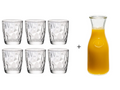 Bormioli Rocco Water Glasses Diamond 300 ml - 6 pieces + Cookinglife Carafe 1 Liter