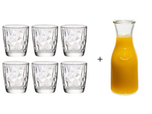 Bormioli Rocco Water Glasses Diamond 300 ml - 6 pieces + Cookinglife Carafe 1 Liter