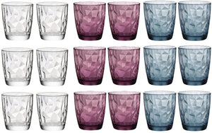 Bormioli Rocco Glass Set - Water Glasses - Tumblers - Diamond 300 ml - 18 Pieces