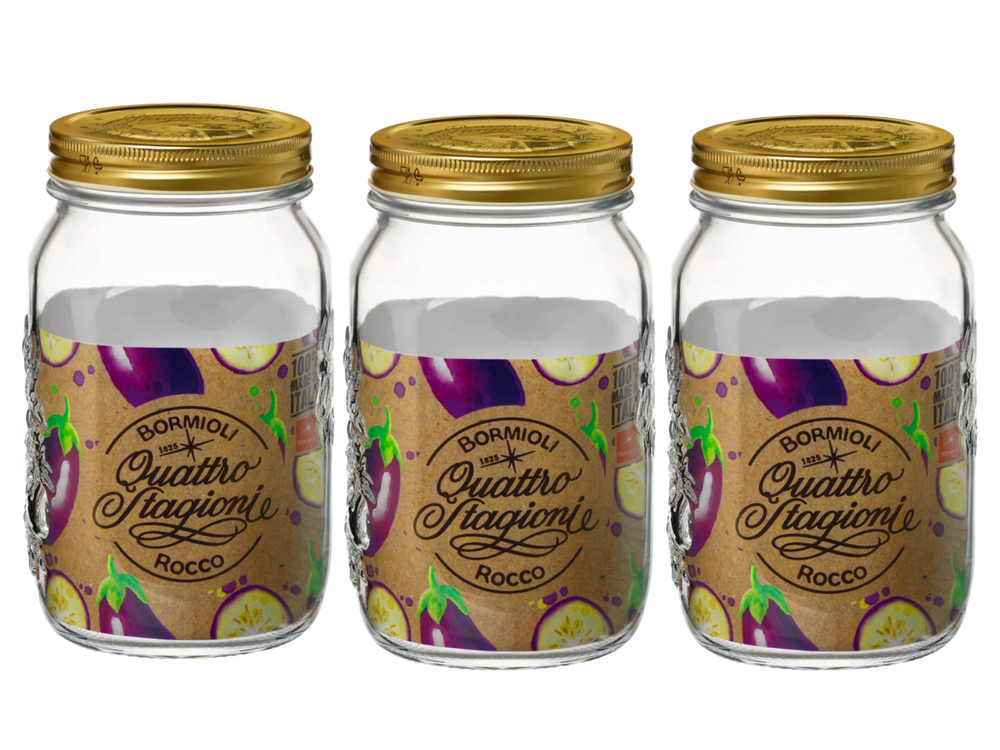 Bormioli Rocco Weckpot Quattro Stagioni - ø 8.6 cm / 1 liter - 3 pieces