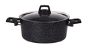 Cookinglife Cooking Pot with Lid - Black Speckle - Aluminum ø 20 cm / 2.7 liters - Suitable for all heat sources - standard non-stick coating