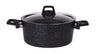Cookinglife Cooking Pot with Lid - Black Speckle - Aluminum ø 20 cm / 2.7 liters - Suitable for all heat sources - standard non-stick coating