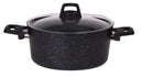Cookinglife Cooking Pot with Lid - Black Speckle - Aluminum Ø 22 cm / 3.5 Liters - Suitable for all heat sources - standard non-stick coating
