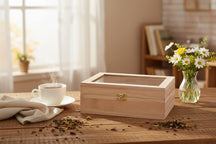 Cookinglife Tea Box - Tea Chest - Paulownia Wood 6-Compartment