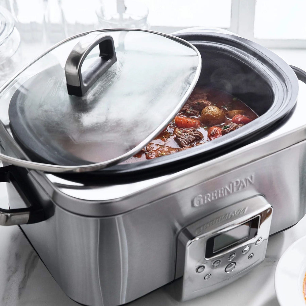 GreenPan Slowcooker - 6.0 liter - stainless steel - Ceramic non-stick coating