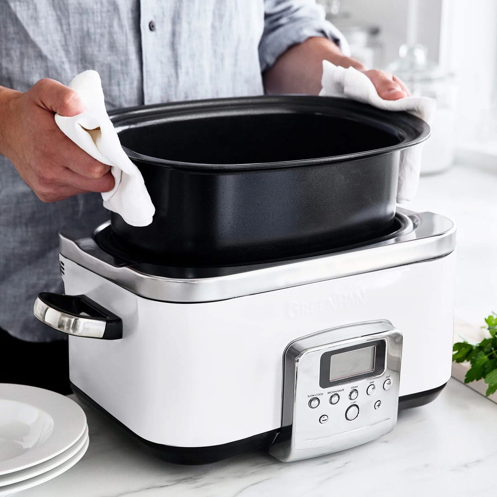 GreenPan Slowcooker - 6.0 liter - Cream - Ceramic non-stick coating