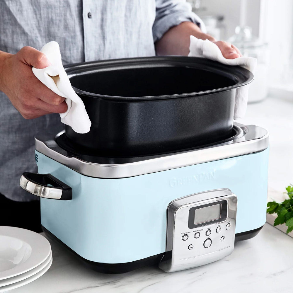 GreenPan Slowcooker - 6.0 liter - Blue Haze - ceramic nonstick coating