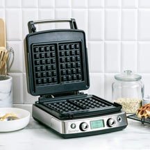 GreenPan Waffle iron - stainless steel - includes 2 sets of waffle plates - Ceramic non-stick coating