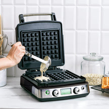 GreenPan Waffle iron - Black - includes 2 sets of waffle plates - ceramic non-baking coating