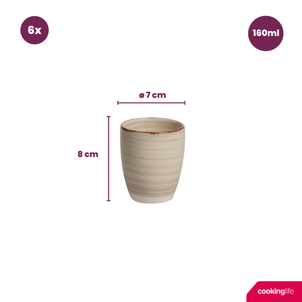 Cookinglife Coffee Cups / Sense Cups Delice Gray 180 ml - 6 pieces