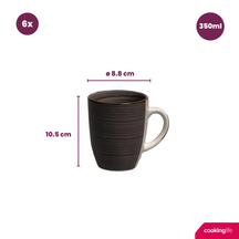 Cookinglife Mugs Delice Grey 350 ml - 6 pieces