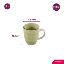 Cookinglife Mugs Delice Green 350 ml - 6 pieces