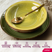 Cookinglife Deep Plates / Pasta Bowls Delice Green ø 21 cm - 6 pieces