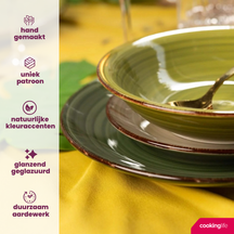 Cookinglife Deep Plates / Pasta Bowls Delice Green ø 21 cm - 6 pieces