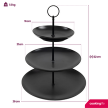 Cookinglife Etagere Black - ø 16, 21 & 26 cm - 3 layers
