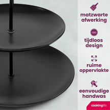 Cookinglife Etagere Black - ø 16, 21 & 26 cm - 3 layers