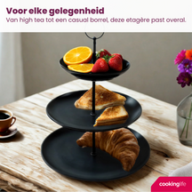 Cookinglife Etagere Black - ø 16, 21 & 26 cm - 3 layers