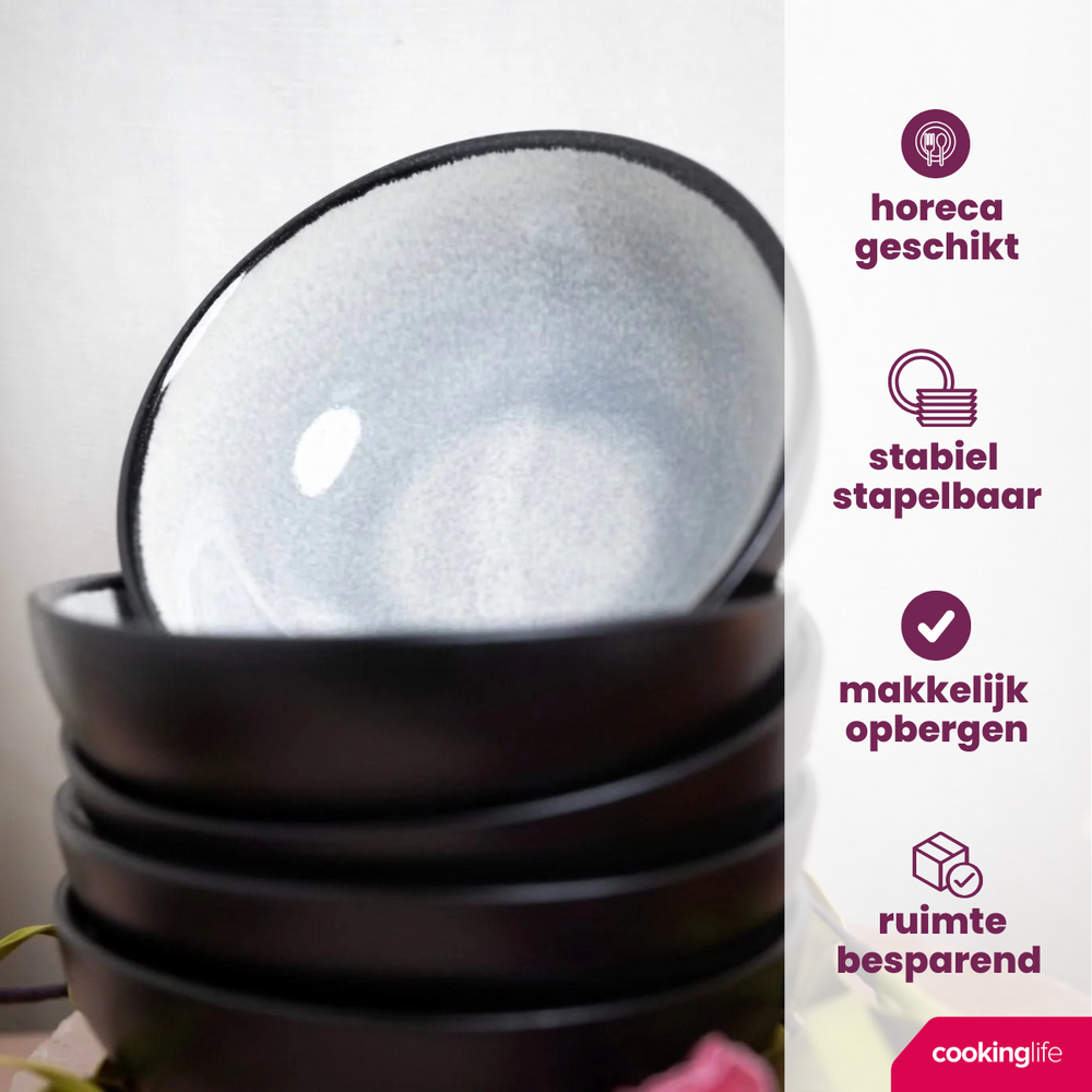 Cookinglife Soup Bowls / Bowls Nola Warm Grey ø 14 cm - 6 pieces