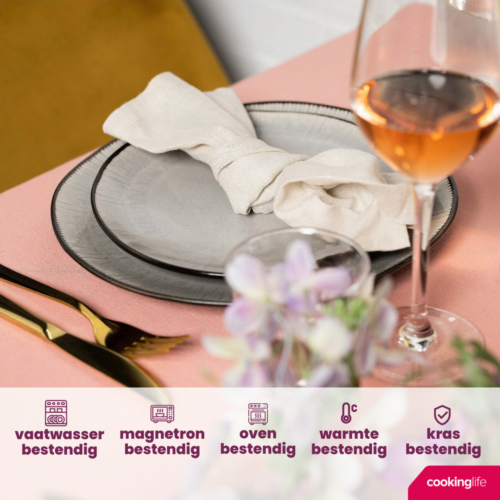 Cookinglife Side Plates / Dessert Plates Nola Warm Grey ø 21 cm - 6 pieces