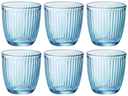 Bormioli Rocco Water glasses Line - Blue - 290 ml - 6 pieces