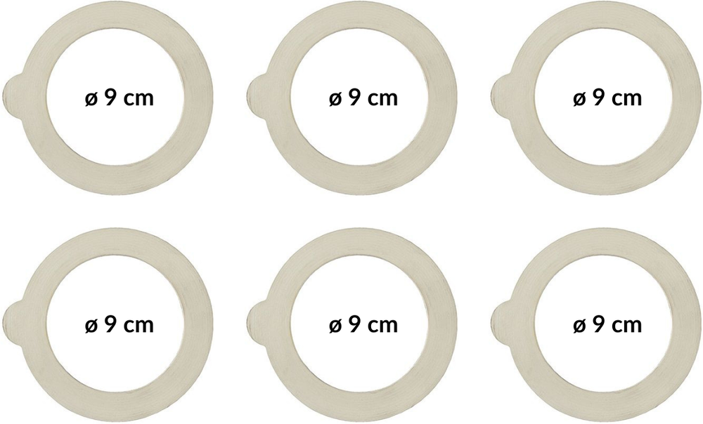 Bormioli Rocco ring for Weckpot Fido ø 9 cm - 6 pieces