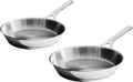 Alessi Frying pan set Pots&Pans AJM110 - ø 24 cm and ø 28 cm - by Jasper Morrison - Without non-stick coating