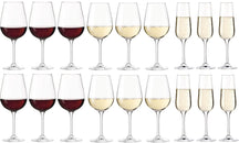 Leonardo Wine Glasses Tivoli - Set 18-Piece - White and Red Wine Glasses & Champagne Glasses