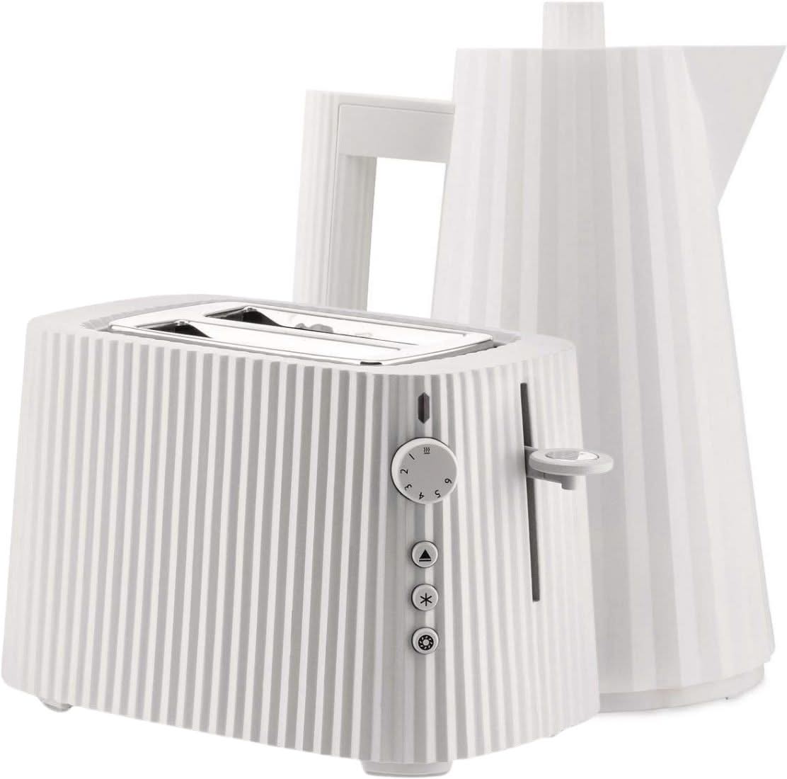 Alessi Toaster + Alessi Kettle Plissé - White