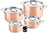 DUCQ Cookware set (Cooking pan ø 18 / 20 / 20 cm + sauce pan ø 16 cm) + Lids - Copper - 4 piece set