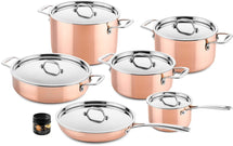 DUCQ Cookware set (Cooking pan ø 20 / 20 / 24 cm + sauce pan ø 16 cm + Casserole ø 28 cm + frying pan ø 26 cm) + Lids - Copper - 6 piece set