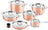 DUCQ Cookware set (Cooking pan ø 20 / 20 / 24 cm + sauce pan ø 16 cm + Casserole ø 28 cm + frying pan ø 26 cm) + Lids - Copper - 6 piece set