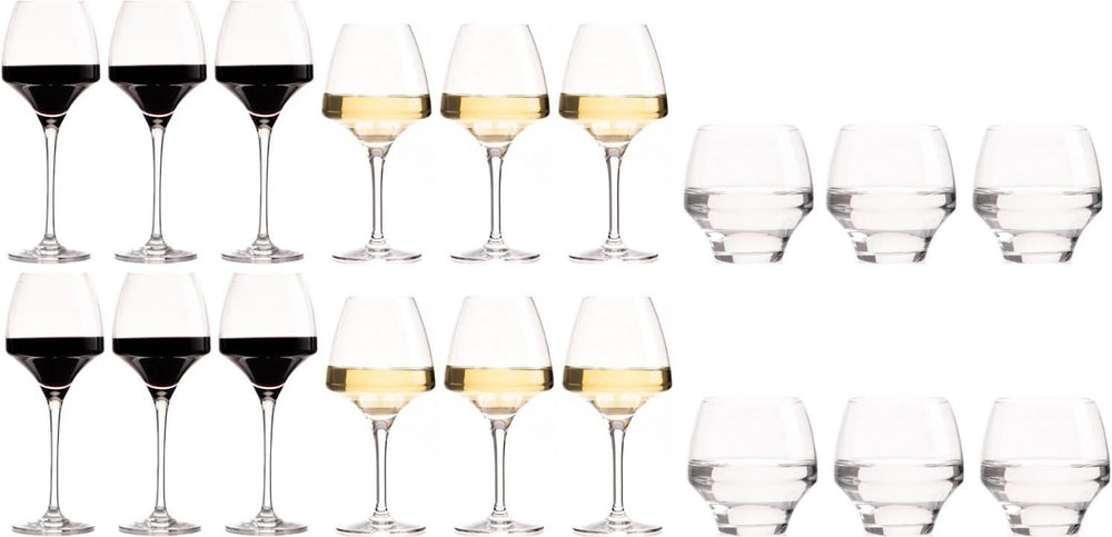 Chef & Sommelier Wine Glass Set Open Up (Red wine glasses & White wine glasses & Water glasses) - 18 piece set