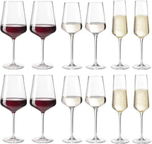 Leonardo Wine glass set Puccini (Red wine glasses & White wine glasses & Champagne glasses)- 12 piece set