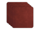 ASA Selection Coasters - Soft Leather - Red Earth - 10 x 10 cm - 4 Pieces