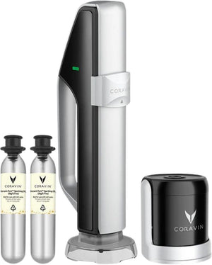 Coravin Sparkling wine preservation system – including charger, 2 CO₂ capsules, stopper & bottle sleeve – keeps bubbles for up to 4 weeks