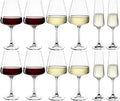 Leonardo Wine glass set (Red wine glasses + White wine glasses + Champagne glasses) Paladino - 12 piece set